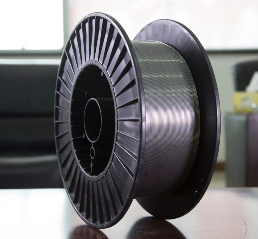 Angled view of magnesium-aluminum welding wire spool