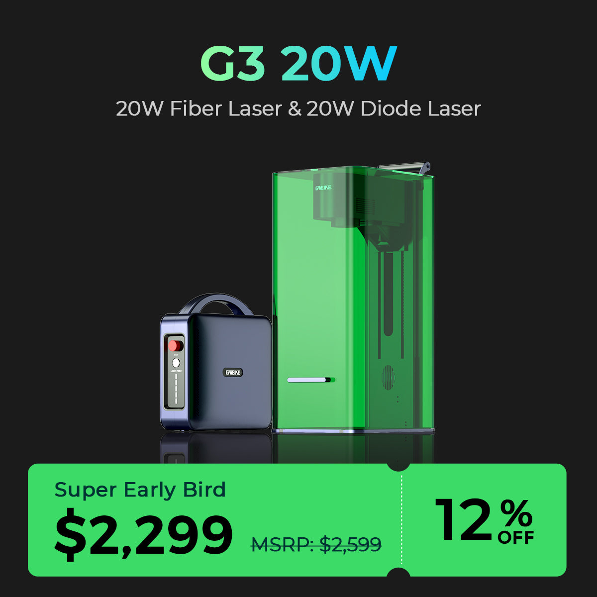 Gweike G3 Dual Laser Engraver Kickstarter Deposit