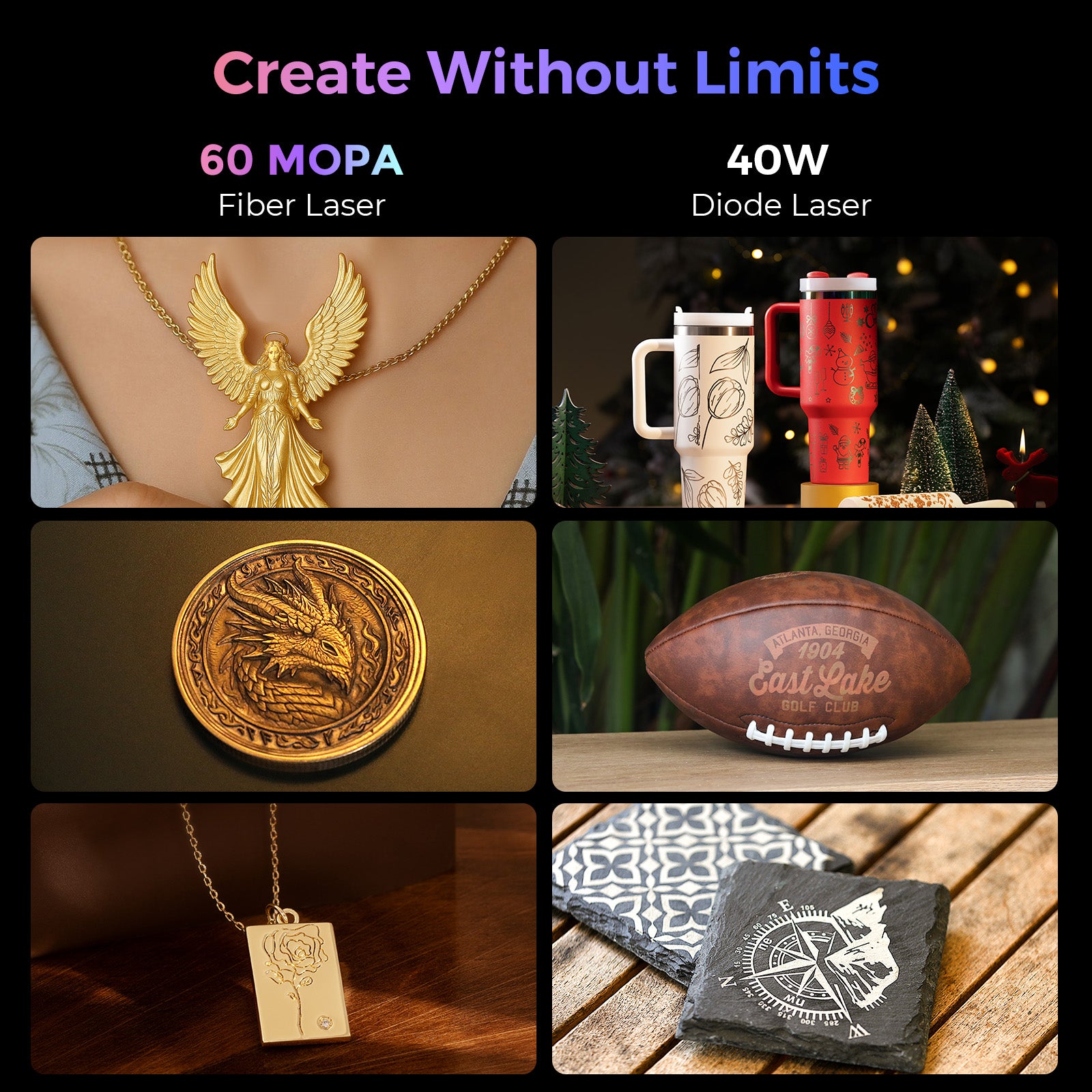 Gweike G3 60W MOPA Fiber & 40W Diode Dual Laser Engraver