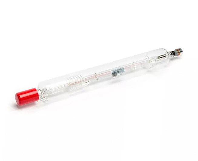 Angled view of a 130W glass CO2 laser tube