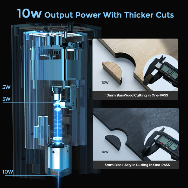 レーザー彫刻機 10Wレーザー高出力 煙い DIY用品 レーザーカッター 彫刻機